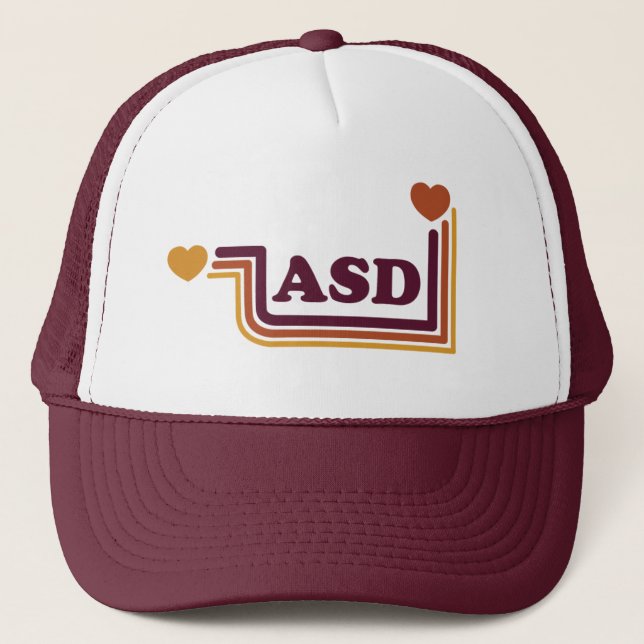 Casquette Chapeau de camion rétro de l'amour ASD (Devant)
