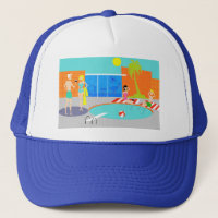 Chapeau de camion Retro Pool Party