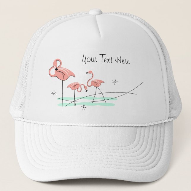 Casquette Chapeau de camion "Texte" Flamant rose Ocean Trio (Devant)