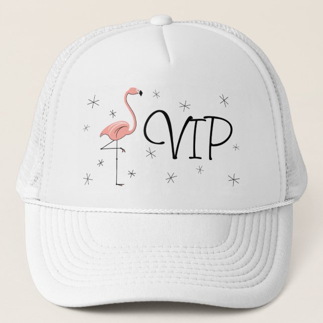 Casquette Chapeau de camion "VIP" Flamant rose Stars (Devant)