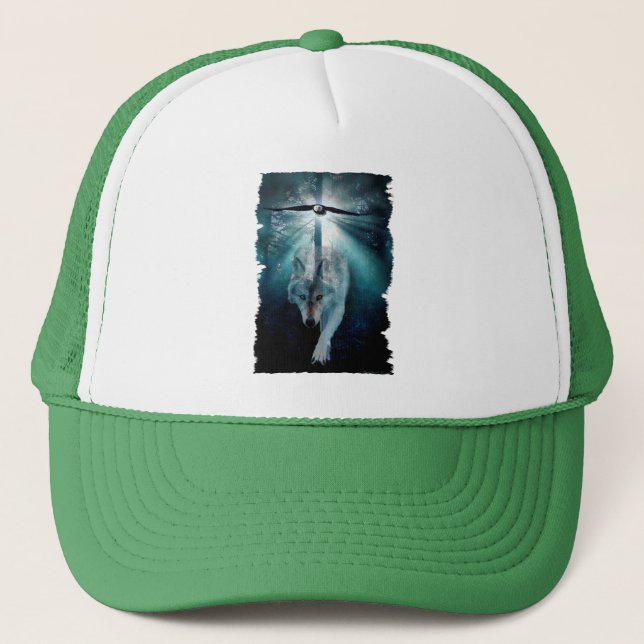 Casquette Chapeau de camion WOLF & EAGLE Wildlife Trucker (Devant)