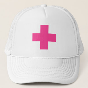 Casquette Chapeau de camionnette couleur croix rose sur mesu