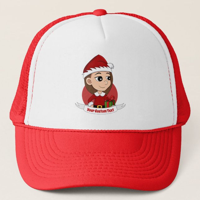 Casquette chapeau de camionnette de bande dessinée de Noël (Devant)