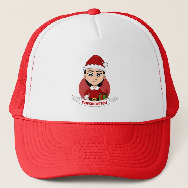 Casquette chapeau de camionnette de bande dessinée de Noël (Devant)