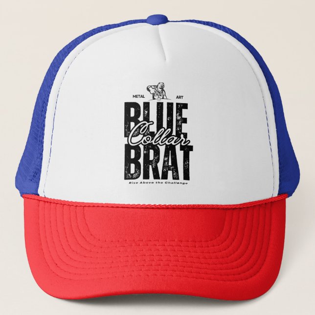 Casquette Chapeau de camionnette de porte-col bleu (Devant)