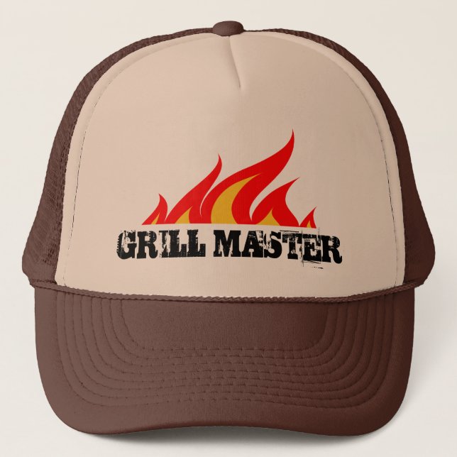 Casquette Chapeau de camionnette du maître grill avec flamme (Devant)