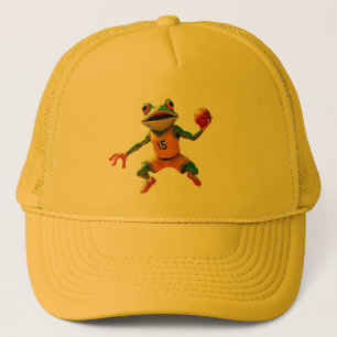 Casquette Chapeau de camionnette jaune de grenouille de bask