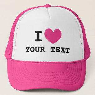 Casquette Chapeau de camionnette personnalisée I HEART avec