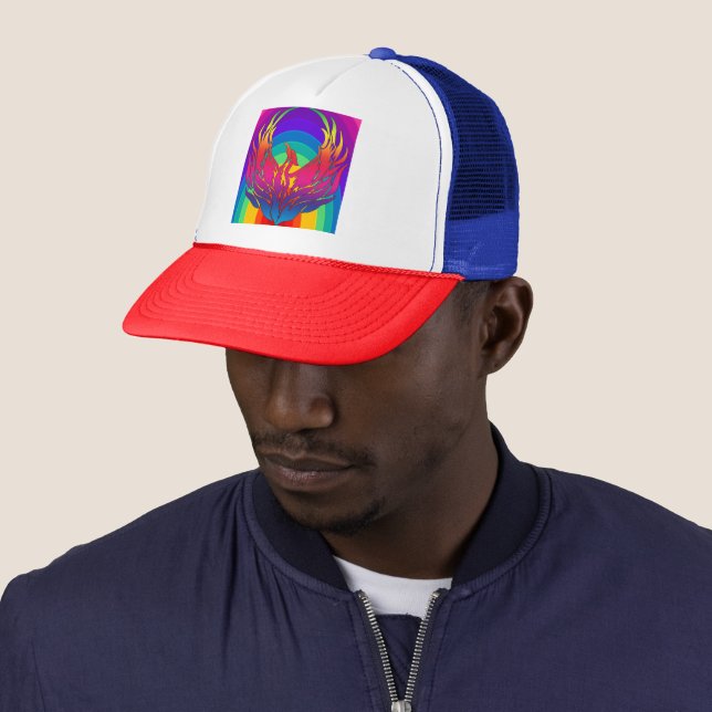 Casquette Chapeau de camionnette Rainbow Dragon (En situation)