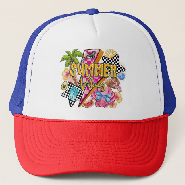 Casquette Chapeau de camionnette Retro Summer Vibes - Colorf (Devant)