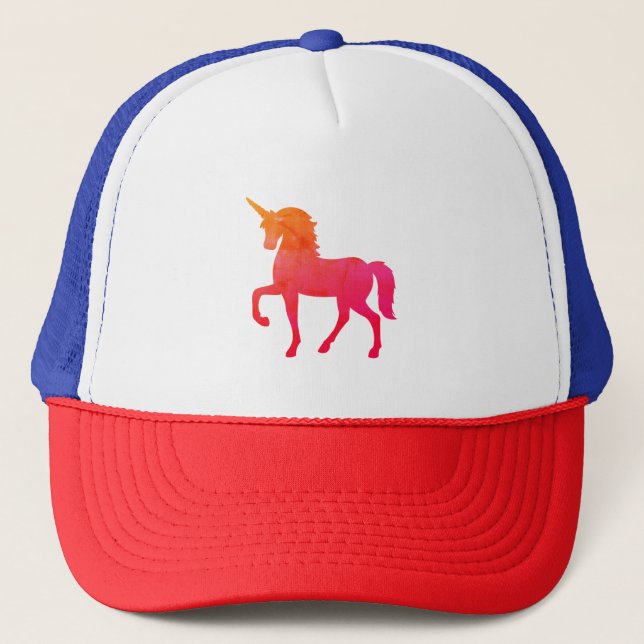 Casquette Chapeau de camionnette rose Unicorne (Devant)