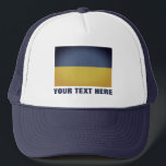 Casquette Chapeau de camionnette vintage bleu jaune ukrainie<br><div class="desc">Chapeau de camionneur vintage bleu jaune ukrainien. drapeau de l'Ukraine avec texte personnalisé.</div>