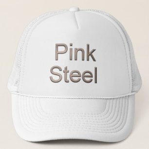 Casquette Chapeau de camionneur blanc en acier rose
