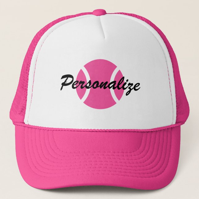 Casquette Chapeau de camionneur de balle de tennis rose pour (Devant)
