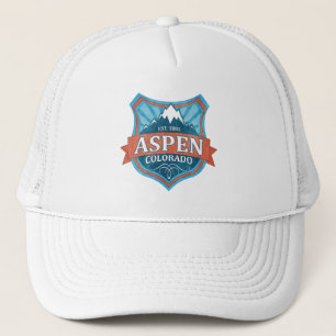 Casquette Chapeau de camionneur de bouclier turquoise Aspen