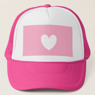 Casquette Chapeau de camionneur de coeur blanc