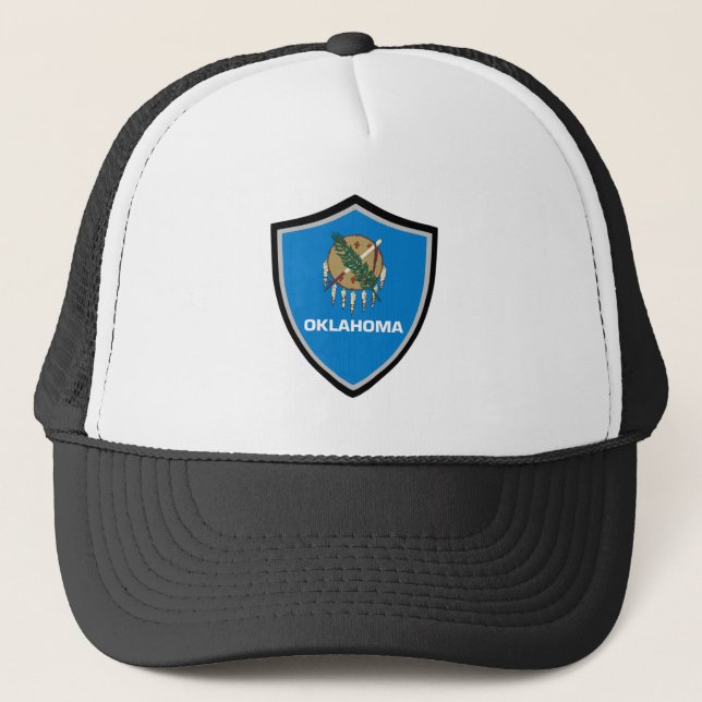 Casquette Chapeau de camionneur de drapeau de l'Oklahoma (Devant)
