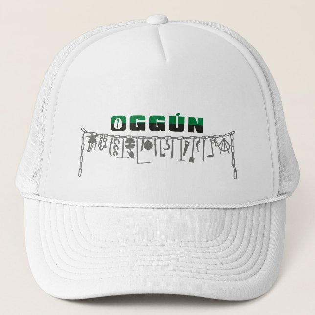 Casquette Chapeau de camionneur d'oggun, tout blanc (Devant)