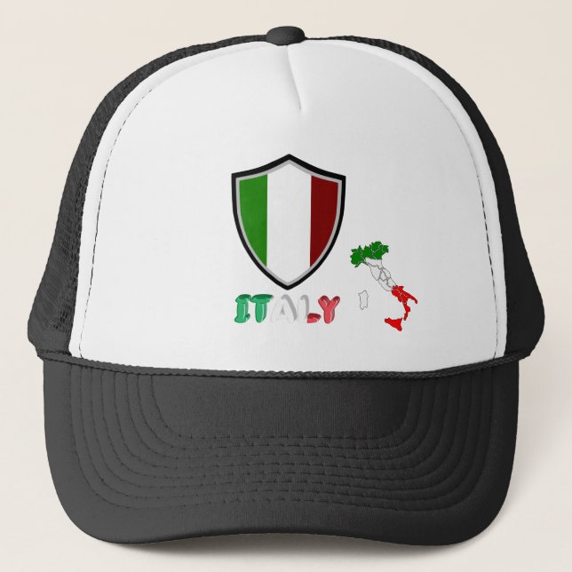 Casquette Chapeau de camionneur drapeau italien (Devant)