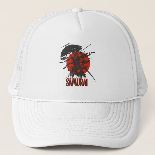 Casquette Chapeau de camionneur Gras Samurai Warriker - Art  (Devant)