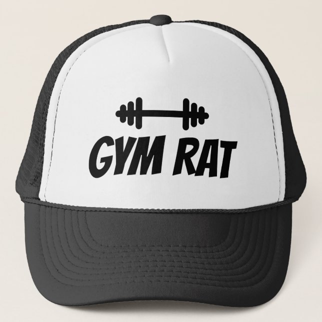 Casquette Chapeau de camionneur Gym Rat avec logo dumbell (Devant)