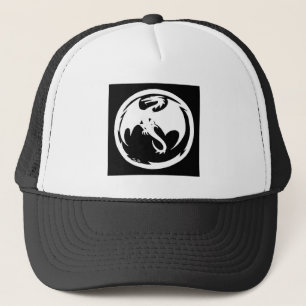 Casquette Chapeau de camionneur noir Dragon blanc