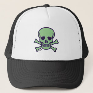 Casquette Chapeau de camionneur noir vert crâne vert