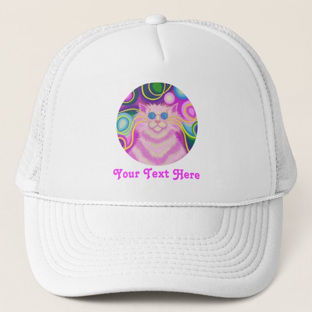 Casquette Chapeau de camionneur Psy-cat-delic Pink 'Your Tex (Devant)