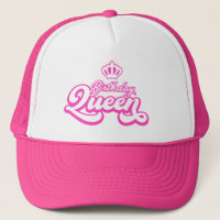 Chapeau de camionneur rose chaud de la reine Anniv