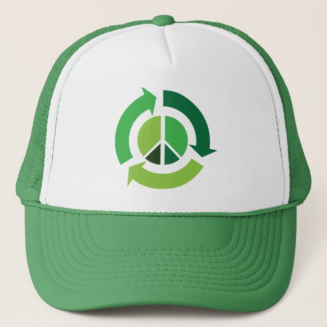 Casquette Chapeau de camionneur VIVANT VERT ET PAIX (Devant)