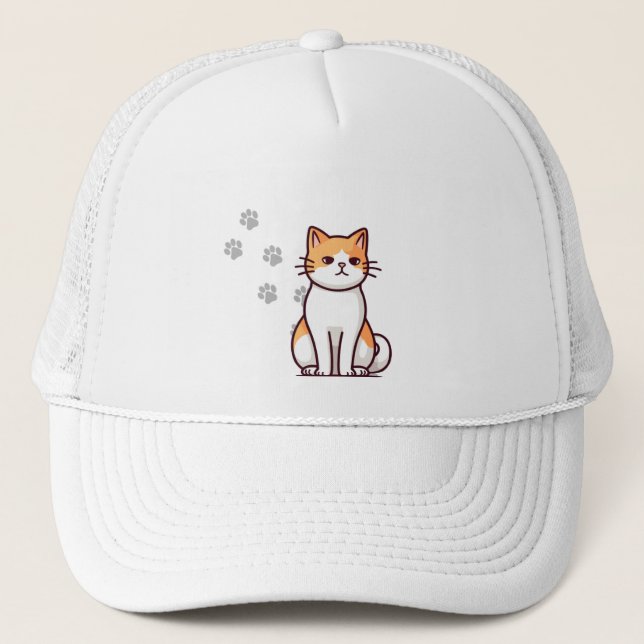 Casquette Chapeau de chat cartonné adorable avec Empreintes  (Devant)