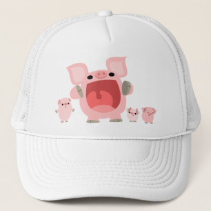 Casquette Chapeau de cochons de dessin animé mignons qui cri