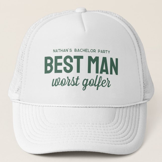 Casquette Chapeau de garçon de mariage drôle de golf meilleu (Devant)