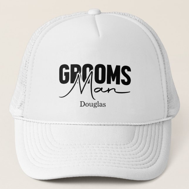 Casquette Chapeau de Mariage Personnalisé pour Garçon d'Honn (Devant)