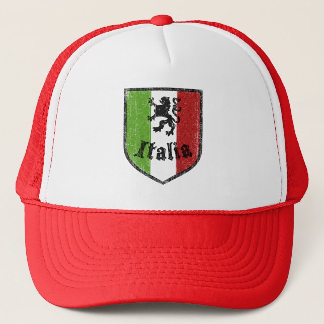 Casquette Chapeau de style rétro avec drapeau italien (Devant)