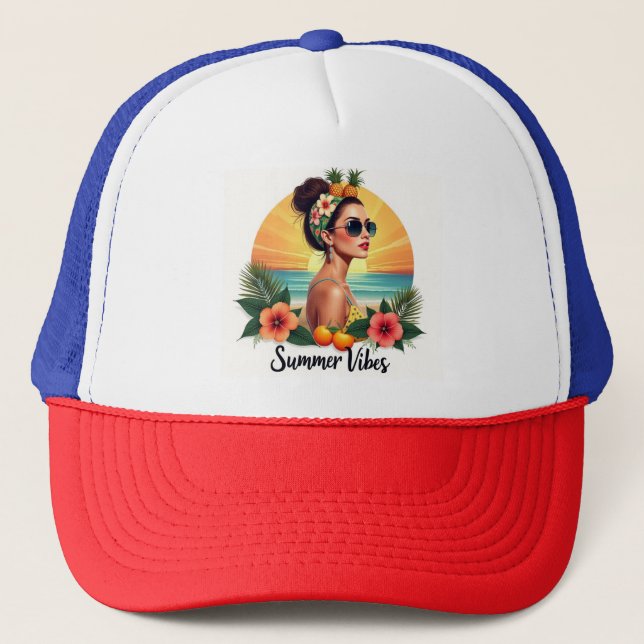 Casquette Chapeau de style tropical pour fille Boho d'été (Devant)