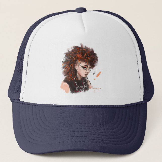 Casquette Chapeau de Trucker de caractère élégant illustré (Devant)