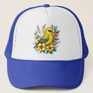 Casquette Chapeau de Trucker d'Oiseau Jaune
