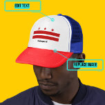 Casquette Chapeau de Trucker Drapeau Washington DC<br><div class="desc">Montrez votre fierté dans votre ville avec ce casquette coloré.</div>