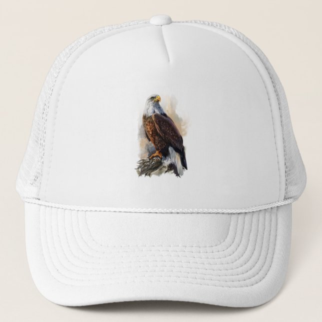 Casquette Chapeau de Trucker Peinture d'aigle chauve (Devant)