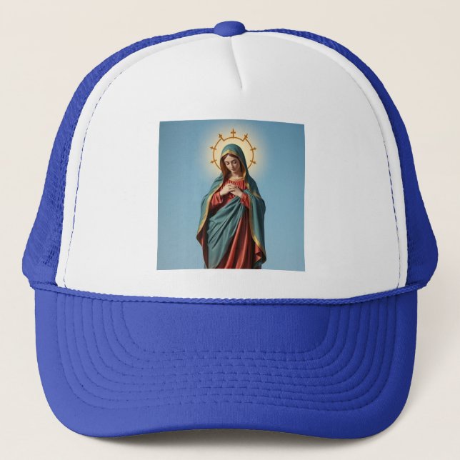 Casquette Chapeau de Trucker Vierge Marie (Devant)