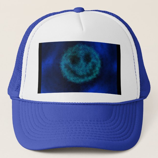Casquette Chapeau déplaisant Smiley Face Trucker (Devant)