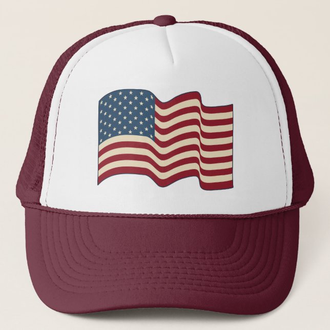Casquette Chapeau Drapeau Américain Rustique (Devant)