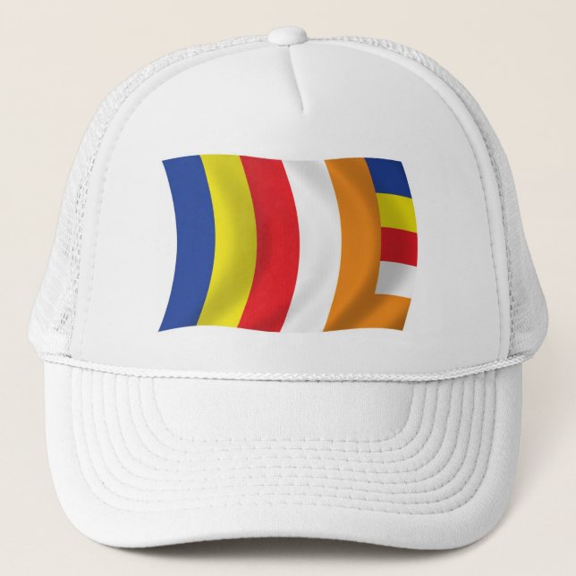 Casquette Chapeau Drapeau de la religion bouddhiste (Devant)