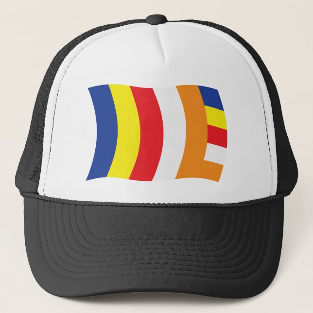 Casquette Chapeau Drapeau de la religion bouddhiste (Devant)