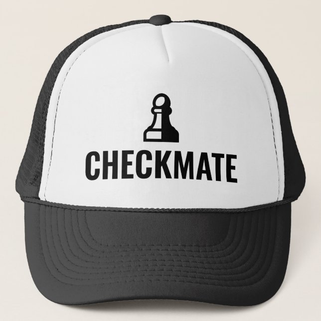 Casquette Chapeau du camionneur d'échecs noir CheckMate (Devant)