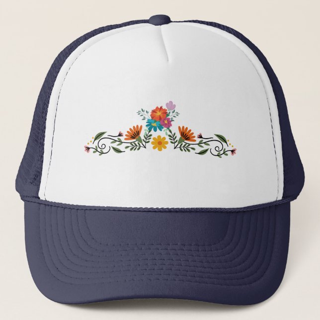 Casquette Chapeau Floral (Devant)