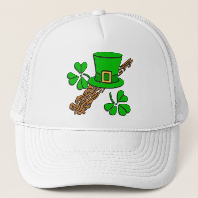 Casquette Chapeau irlandais et trèfles (Devant)