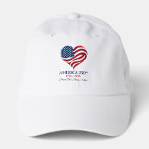 Chapeau patriotique America 250 Drapeau Cœur 1776-