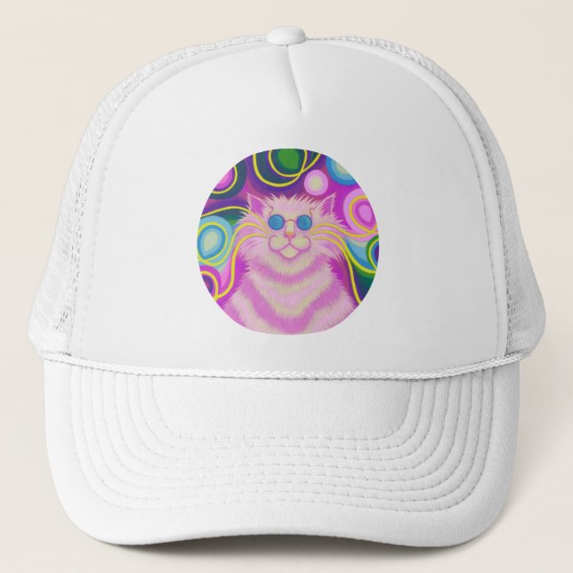 Casquette Chapeau Psy-cat-delic Pink (Devant)